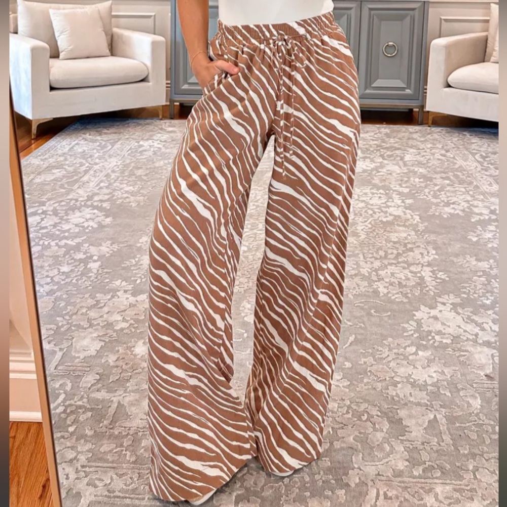 Zebra linen pants